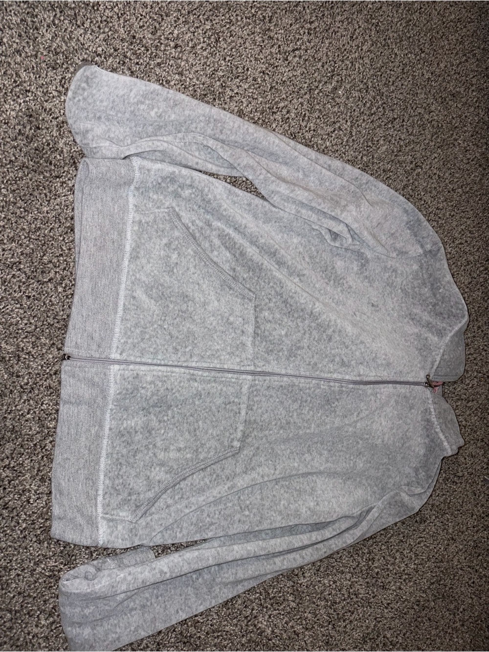 VINTAGE Juicy Couture Light Gray Zip-Up Sweater Jacket